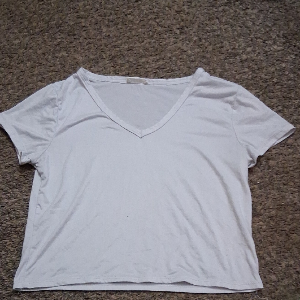 Classic White V-Neck Women's Top